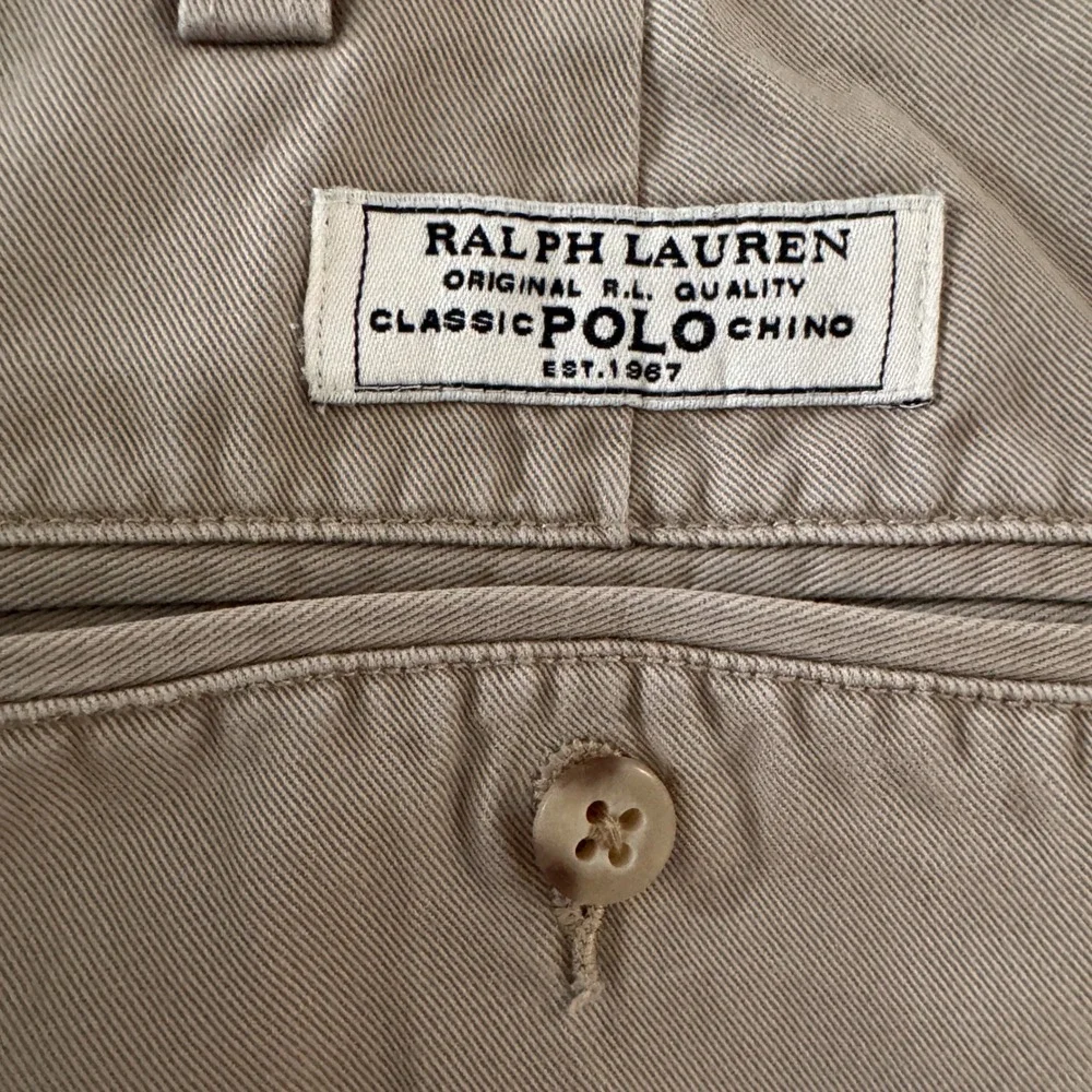 Vintage Polo Ralph Lauren Andrew Pant Khaki Tan Double Pleat Chino 36x30 Cotton